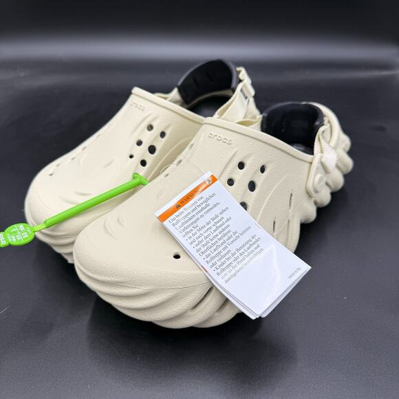 Unisex Clogs Crocs Echo Clog Bone / Black 207937 Sz M6/W8 - Picture 4 of 7